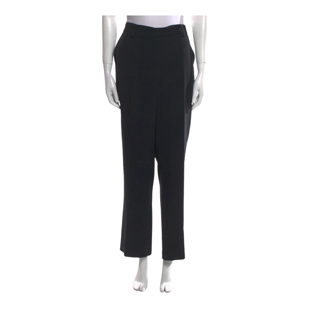 Escada Pants Women’s Size  38 Black  Wide Leg Satin Waistband Dress Pants